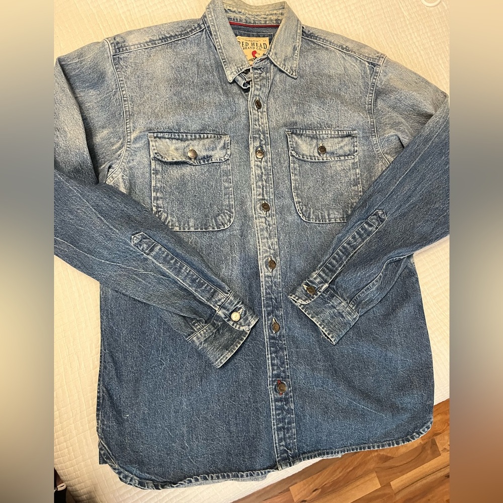 RedHead 100% Cotton Denim Button Up Shirt - Picture 4 of 6